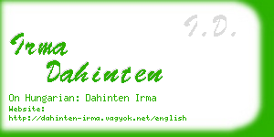 irma dahinten business card